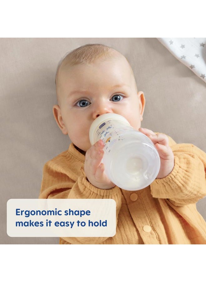 MAM Easy Active Baby Bottles 11oz, Fast Flow Skinsoft Silicone Nipple with Wide Neck Ergonomic Design, Easy to Hold, BPA-Free, Bottles with Leak-Proof Caps for 4+ Months Baby - Image 3